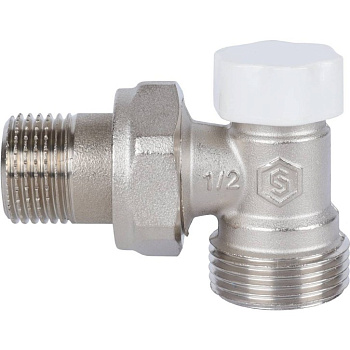 Клапан запорно-балансировочный 1/2*3/4ЕК угловой под евроконус STOUT